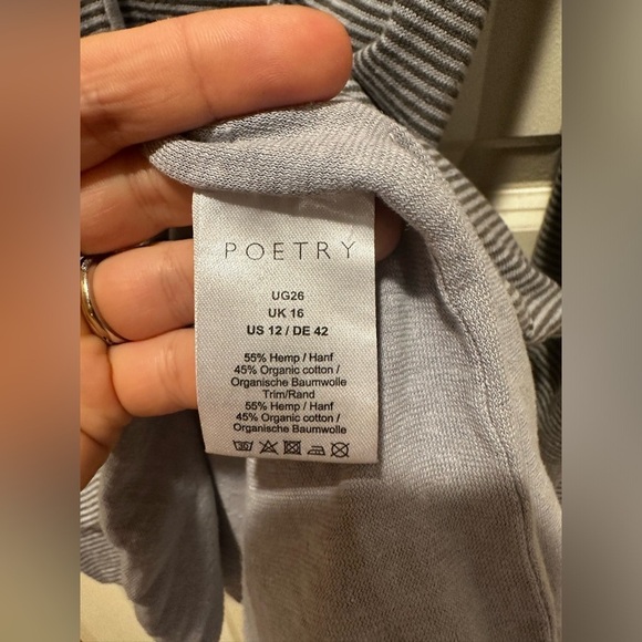 Poetry Hemp /Organic Cotton blend Cardigan Casual Artsy Lagenlook, size 12 - Picture 4 of 9